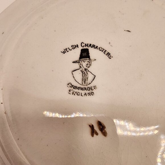 Grimwades Welsh Characters Plate - Hand-Painted 8" - Picture 3 of 4